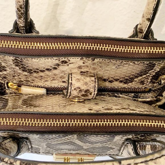 NWOT TORY BURCH ELISE DOME DOUBLE ZIP SNAKE EMBOSSED SATCHEL CROSSBODY - Picture 12 of 13
